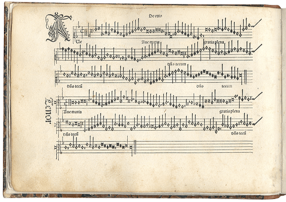 mare nostrum graficas impresion partituras Ottaviano Petrucci, Harmonice Musices Odhecaton